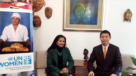 南非首位女性副总统 联合国会见USDT娱乐平台CEO